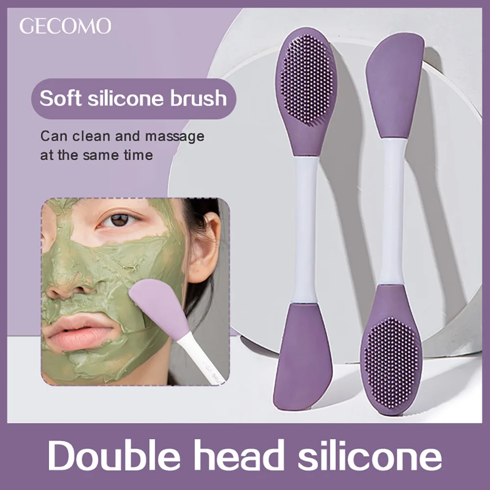 Double Head Silicone Facial Mask Brush Facial Massage Cleaning Brushs DIY Mud Film Scraper Facial Care Tool For Skincare Cosmetic Tools